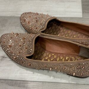 Studded Copper Brown Women's Loafers